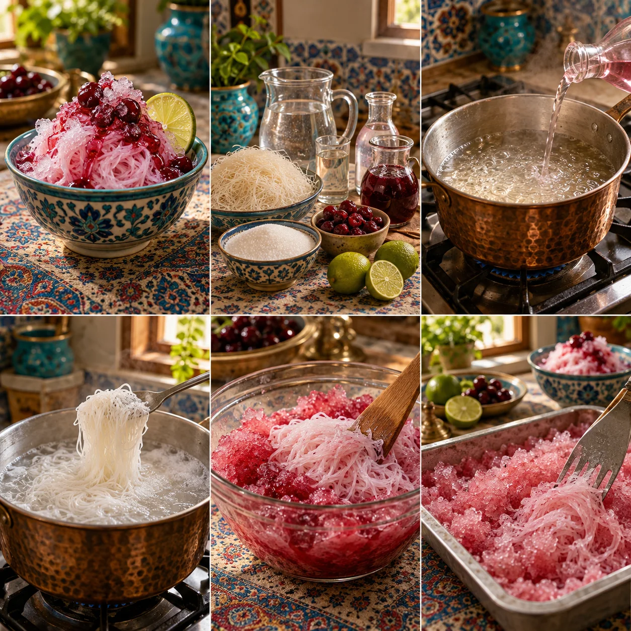 Granité à la rose & vermicelles