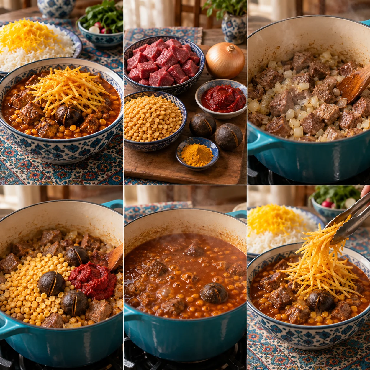 Bœuf, pois cassés jaunes & citron séché