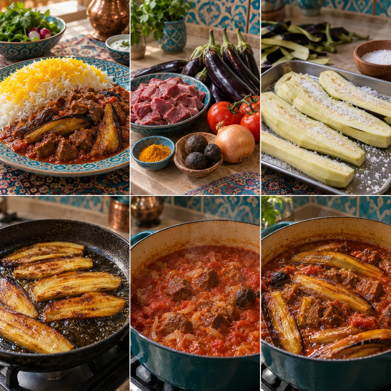 Agneau, aubergines & tomate