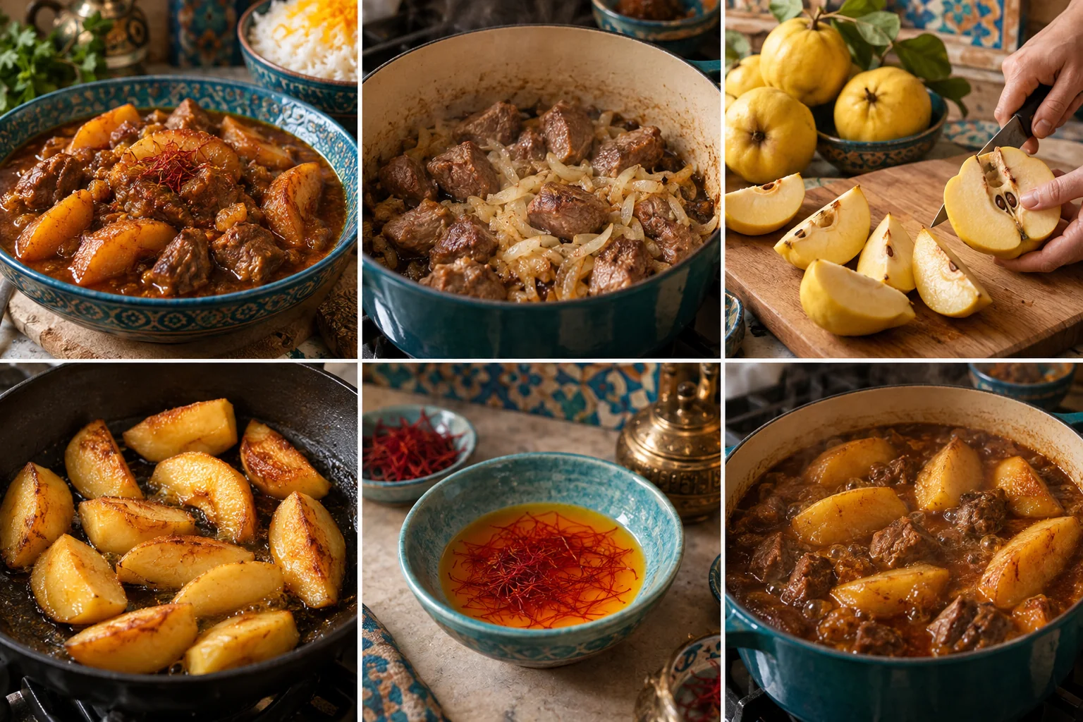 Ragoût de coings, safran & agneau
