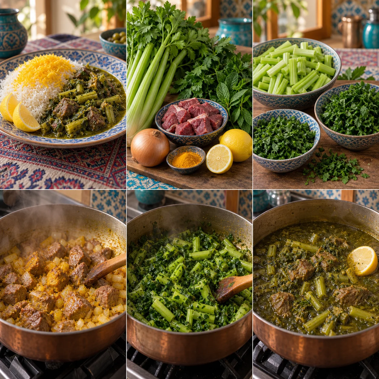 Agneau, céleri, menthe & persil