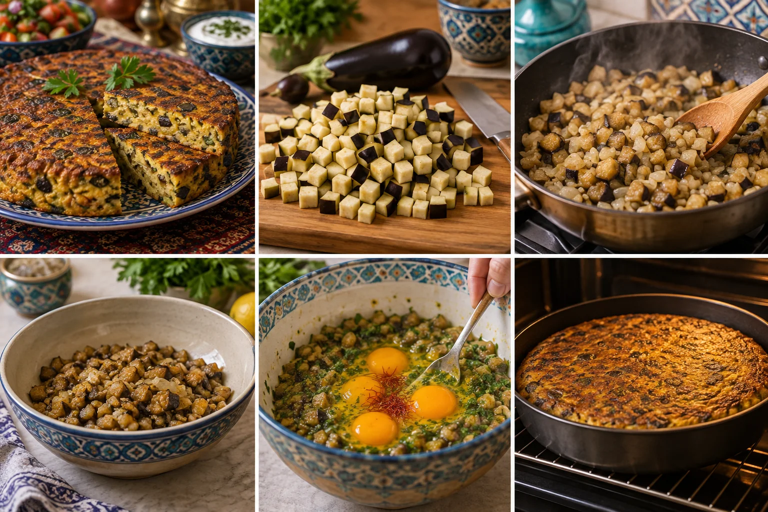 Galette d’aubergines, œufs & safran