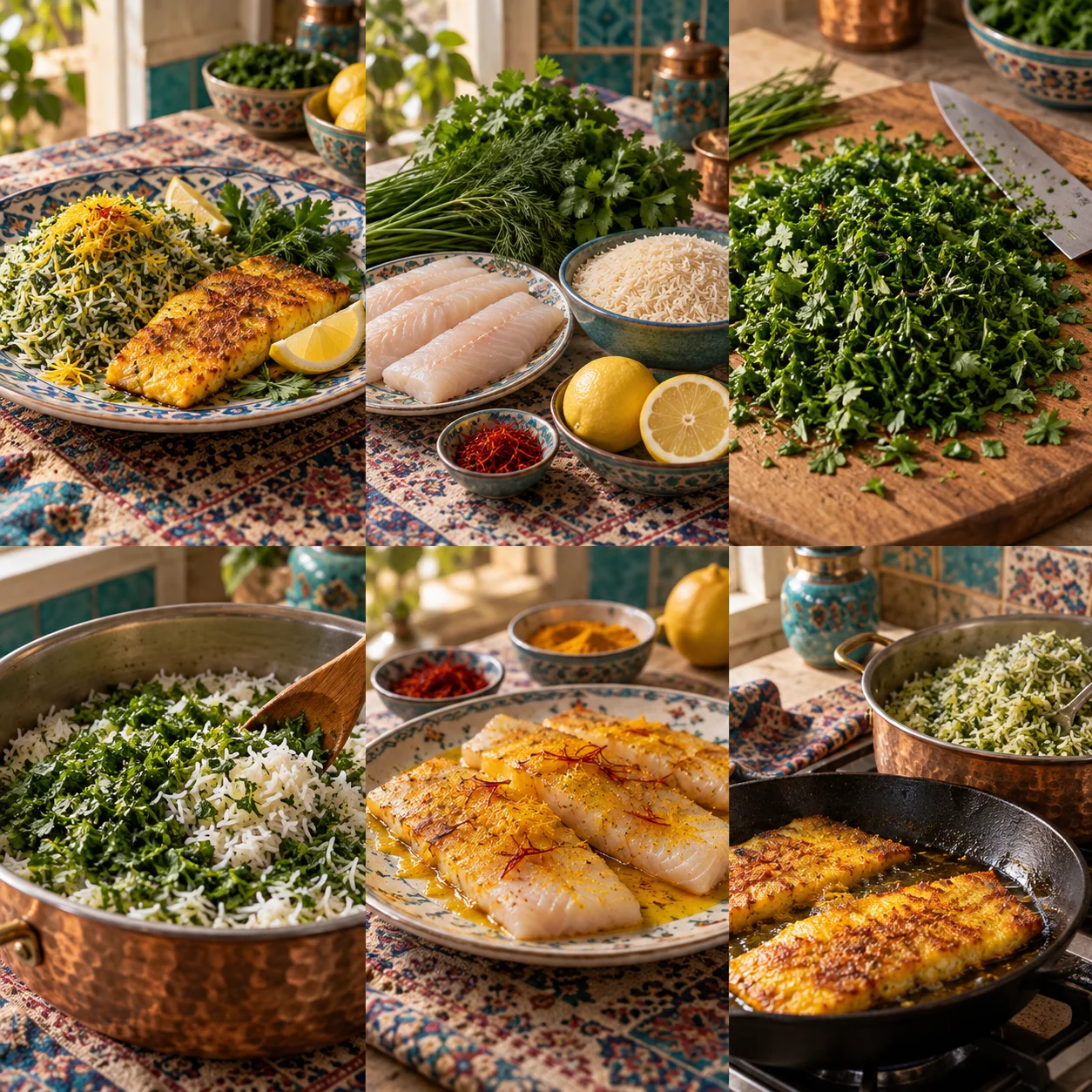 Riz aux herbes & poisson doré