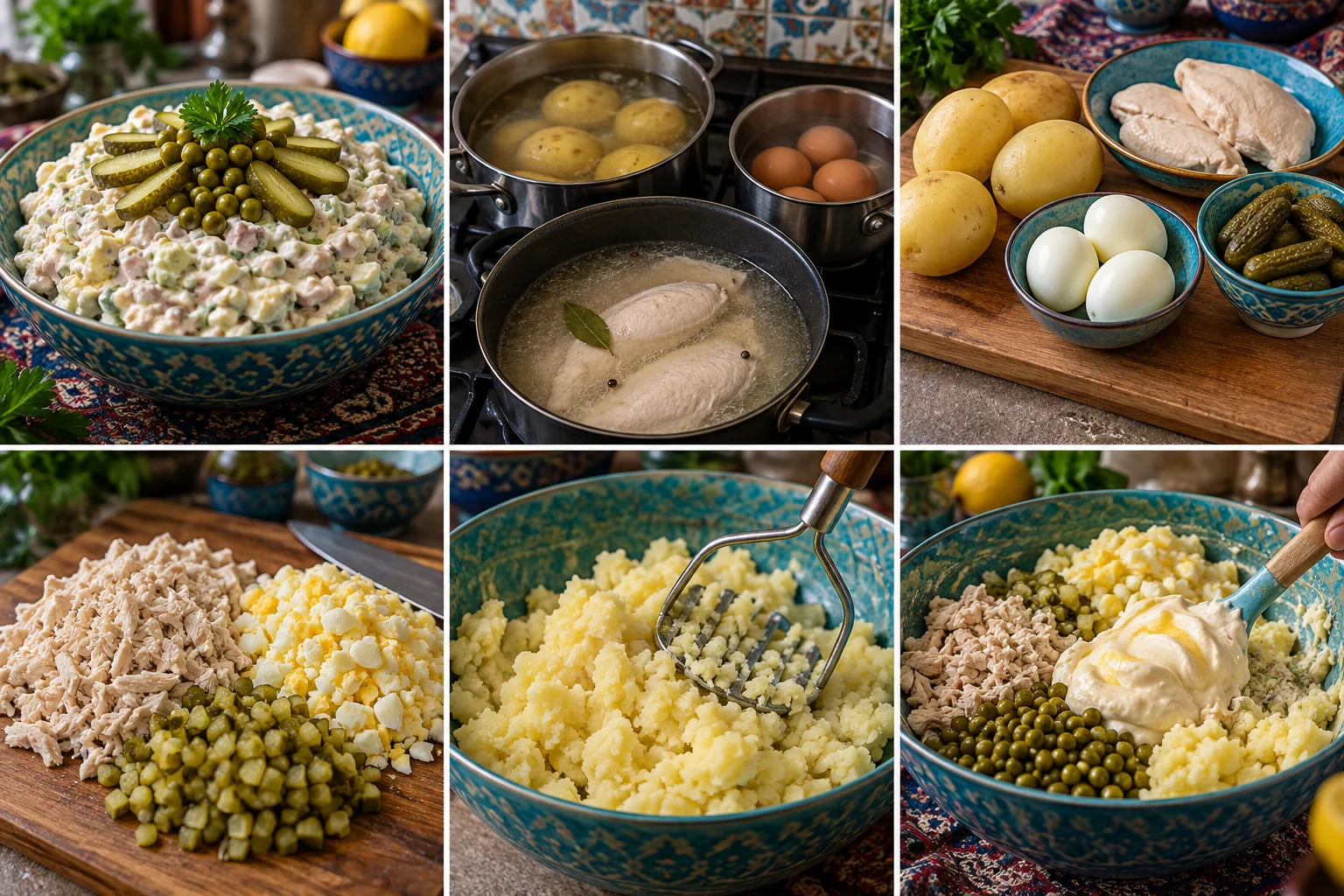 Salade de poulet, pomme de terre & cornichons