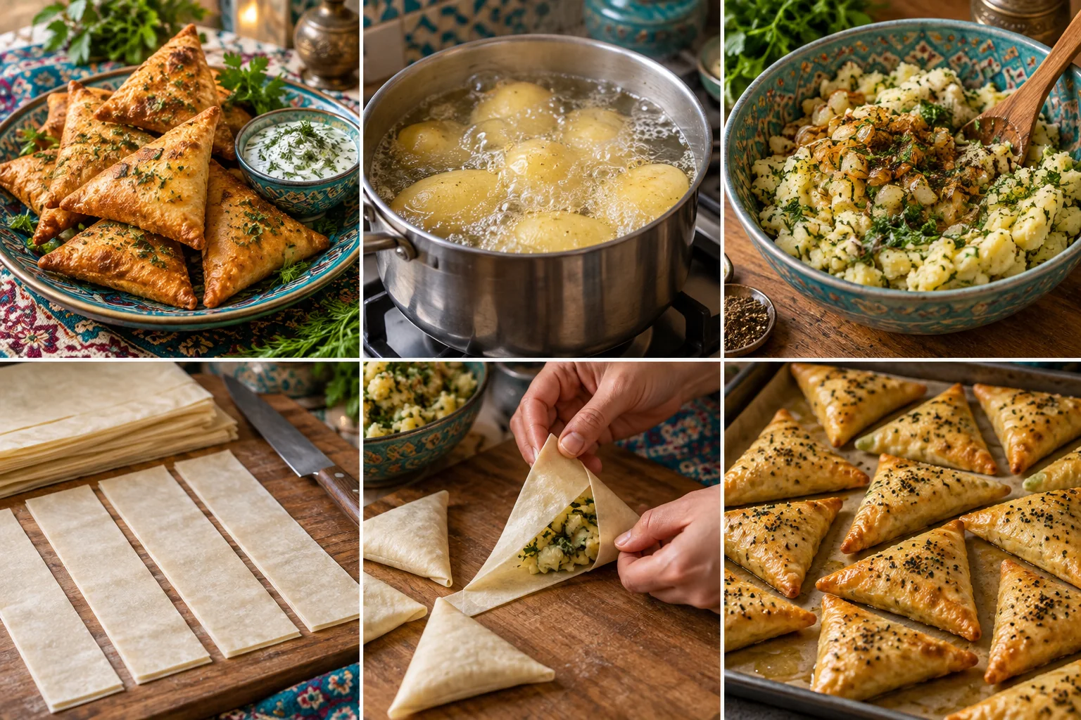 Triangles croustillants pomme de terre & herbes