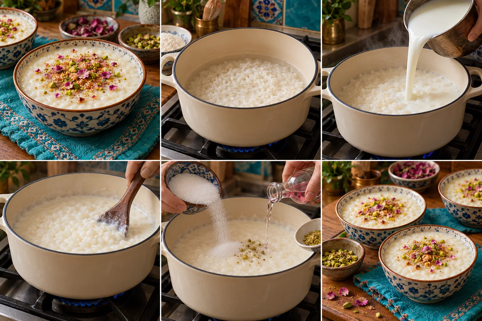 Riz au lait persan à la rose