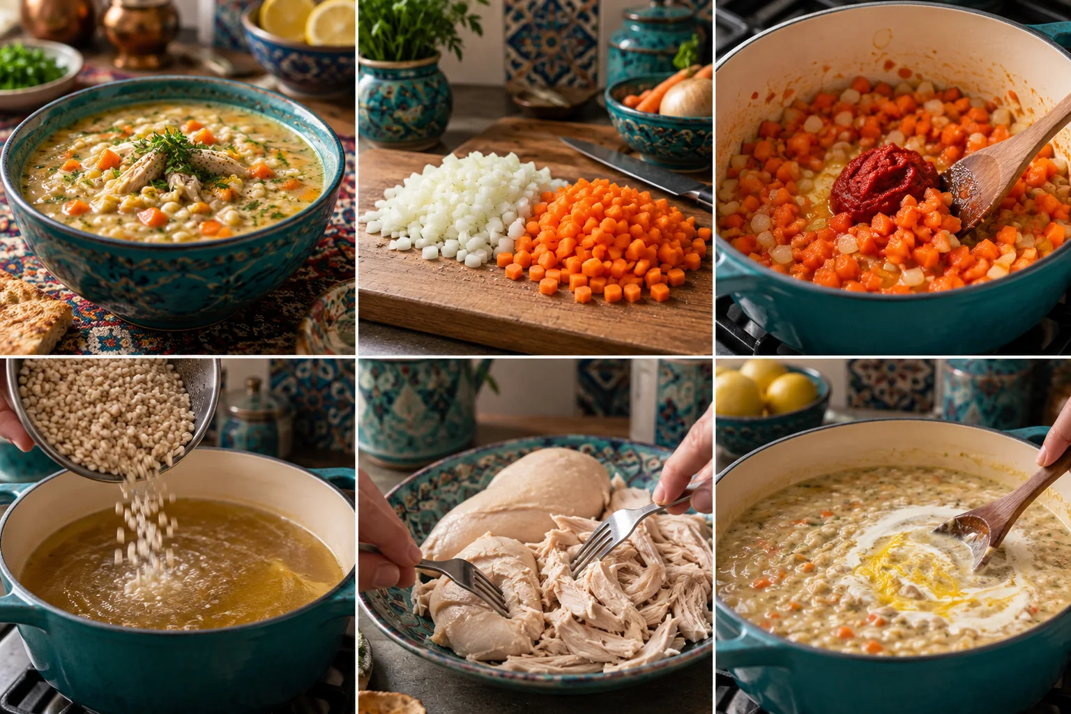 Soupe crémeuse à l’orge & au poulet
