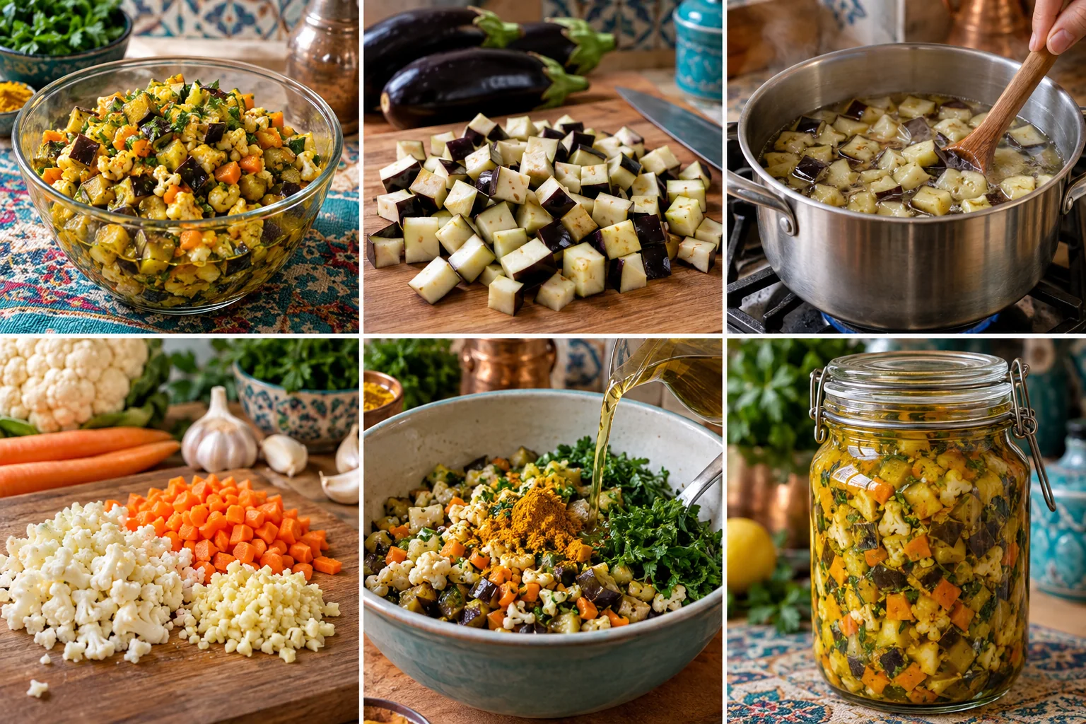 Pickles hachés d’aubergine & herbes